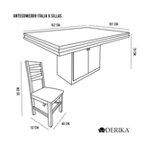 Comedor 6 Sillas Italia Chapa Nogal