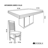 Comedor 6 Sillas California Chapa Nogal