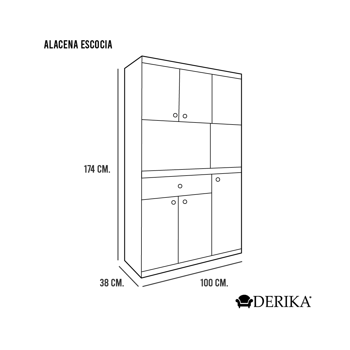 Alacena con portamicroondas Escocia Medidas
