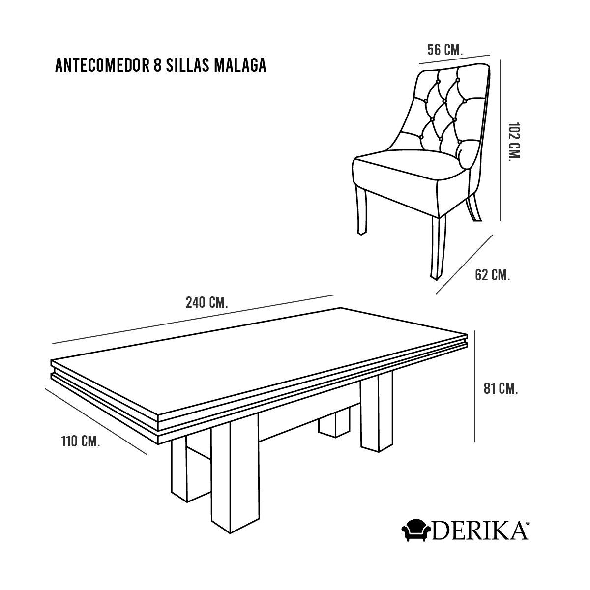 Comedor Malaga 8 sillas