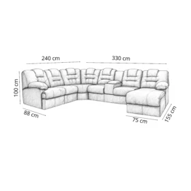 SALA HERMES CURVO CON CHAISE
